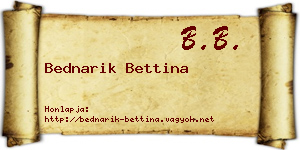 Bednarik Bettina névjegykártya